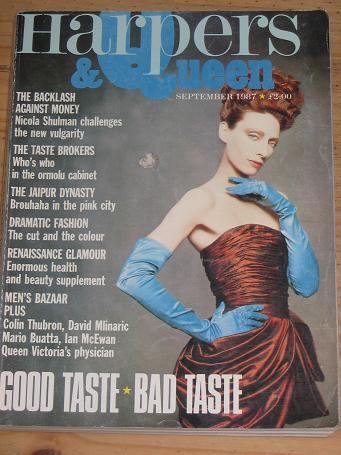 HARPERS AND QUEEN MAG SEP 1987 VINTAGE FASHION SOCIETY STYLE PUBLICATION FOR SALE PURE NOSTALGIA ARC