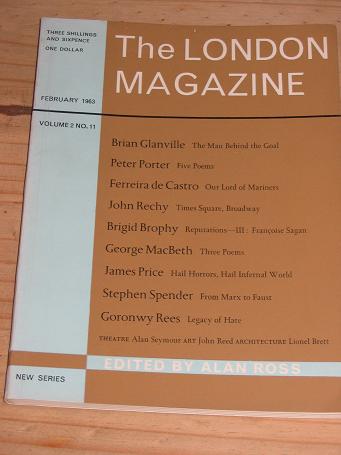  LONDON MAG FEB 1963 GLANVILLE BROPHY SPENDER REES VINTAGE LITERARY PUBLICATION FOR SALE PURE NOSTAL