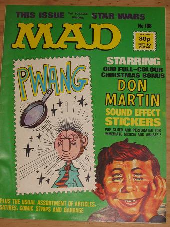 ISSUE NUMBER 188 MAD MAGAZINE FOR SALE VINTAGE ALTERNATIVE HUMOUR PUBLICATION CLASSIC IMAGES OF THE 