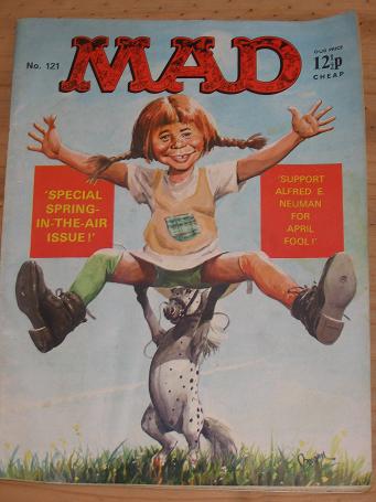 ISSUE NUMBER 121 MAD MAGAZINE FOR SALE VINTAGE ALTERNATIVE HUMOUR PUBLICATION CLASSIC IMAGES OF THE 