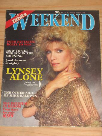 LYNSEY DE PAUL WEEKEND MAG MAY 29-JUNE 4 1985 WHITTAKER BRIGGS VINTAGE PUBLICATION FOR SALE CLASSIC 