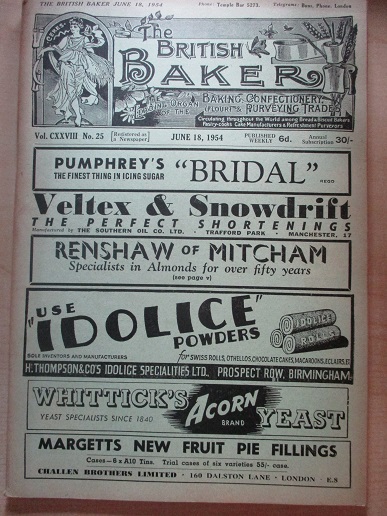 THE BRITISH BAKER magazine, June 18 1954 issue for sale. Original British publication from Tilley, C