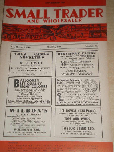 SMALL TRADER AND SHOPKEEPER magazine, March 1953 issue for sale. Original BRITISH publication from T