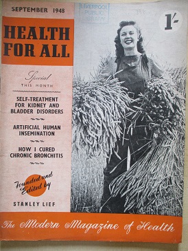 HEALTH FOR ALL magazine, September 1948 issue for sale. ARTIFICIAL HUMAN INSEMINATION. Original Brit
