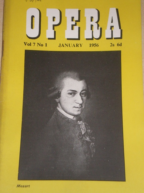 OPERA magazine, January 1956 issue for sale. Original UK publication from Tilley, Chesterfield, Derb