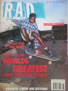 R.A.D. magazine, May 1991 issue for sale. Original British SKATEBOARDING publication from Tilley, Ch