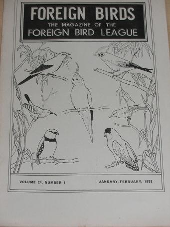 FOREIGN BIRDS magazine, January - February 1958 issue for sale. Classic images of the twentieth cent