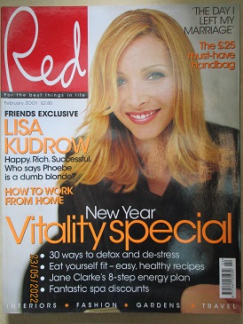 RED magazine February 2001 issue for sale. LISA KUDROW. Original British WOMEN’S publication from Ti