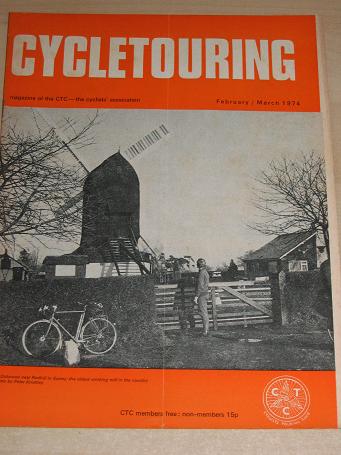 CYCLETOURING, the CTC GAZETTE, February - March 1974 issue for sale. Vintage CYCLING publication. Cl
