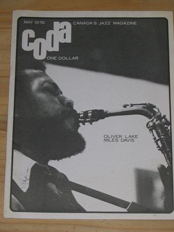 CODA JAZZ MAGAZINE MAY 1976 BACK ISSUE FOR SALE VINTAGE CANADIAN JAZZ MUSIC PUBLICATION PURE NOSTALG