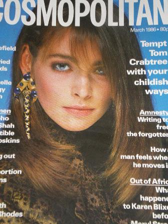 COSMOPOLITAN magazine, March 1986 issue for sale. JOANNA PACULA. Original UK publication from Tilley