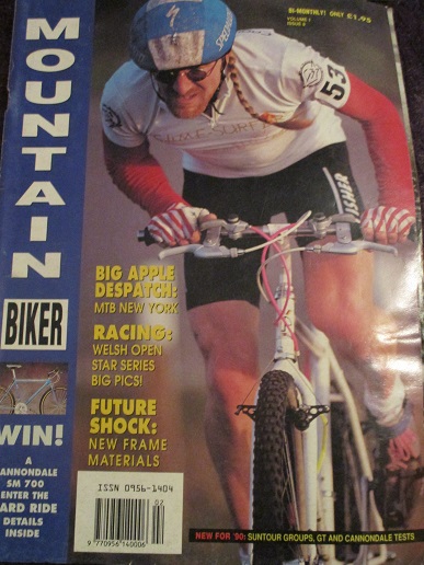 MOUNTAIN BIKER magazine, Volume 1 Number 8 issue 1989 for sale. Original British publication from Ti