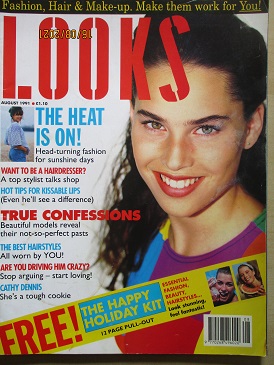 LOOKS magazine, August 1991 issue for sale. ANNA. Original British WOMEN’S FASHION publication from 