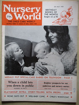 NURSERY WORLD magazine, 28 May 1981 issue for sale. THE CHILD CARE WEEKLY. Original British publicat