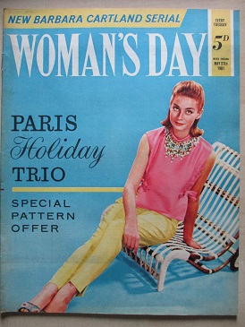 WOMAN’S DAY magazine, May 27 1961 issue for sale. BARBARA CARTLAND, VERA WYNN GRIFFITHS, JACK M. FAU