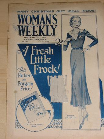 WOMANS WEEKLY magazine, December 12 1931 issue for sale. Birthday gifts from Tilleys, Chesterfield, 