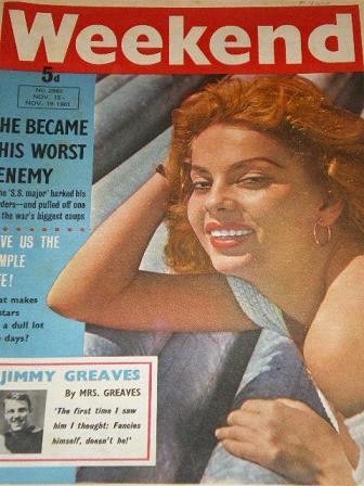 WEEKEND magazine, November 15 - 19 1961 issue for sale. ABBE LANE. Original British publication from