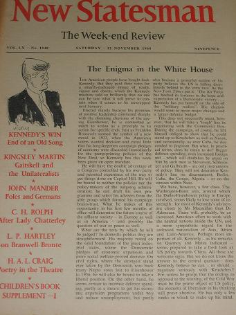 NEW STATESMAN magazine, 12 November 1960 issue for sale. MARTIN, ROLPH, HARTLEY. Classic images of t