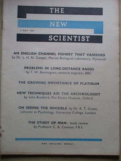 NEW SCIENTIST magazine, 2 May 1957 issue for sale. Original British publication from Tilley, Chester