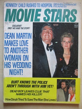 MOVIE STARS magazine, July 1973 issue for sale. DEAN MARTIN, BURT REYNOLDS, JAMES BROLIN. Original M