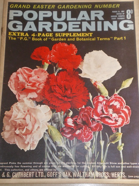 POPULAR GARDENING magazine, March 25 1967 issue for sale. Original BRITISH publication from Tilley, 