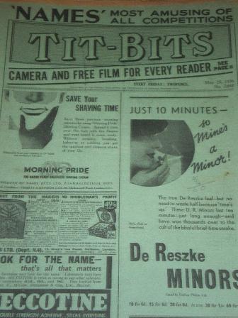 TIT-BITS magazine, May 23 1936 issue for sale. DOUGLAS NEWTON, F. W. THOMAS, LUPINO LANE, ROY VICKER
