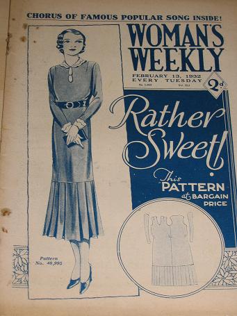 WOMANS WEEKLY magazine, February 13 1932 issue for sale. Birthday gifts from Tilleys, Chesterfield, 