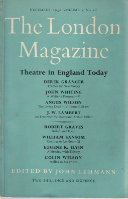 LONDON MAGAZINE DEC 1956 ROBERT GRAVES WILSON VINTAGE COLLECTABLE LITERARY MAGAZINE FOR SALE PURE NO