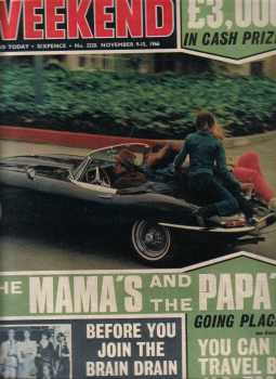 WEEKEND NOV 9 1966 MAMA'S AND THE PAPA'S VINTAGE MAGAZINE FOR SALE CLASSIC IMAGES OF THE 20TH CENTUR