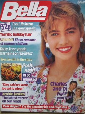 BELLA magazine, 22 July 1989 issue for sale. Original British WOMEN’S WEEKLY publication from Tilley